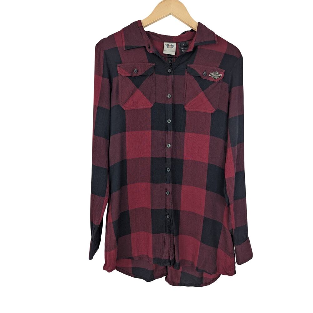 Women's Harley Davidson Buffalo Check Button Down Shirt